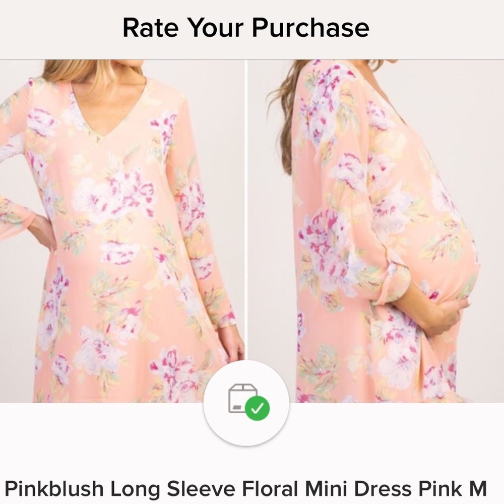 Pink blush maternity dress size M